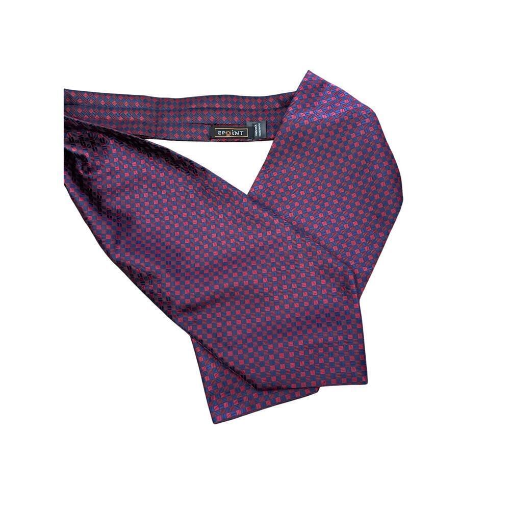 Epoint Men's Multicolor Geometric Print 100% Silk Ascot Tie